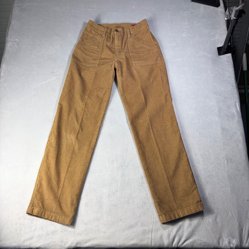 Levis Camp Pant Corduroy Tan Brown Straight Leg Patch Pocket Trousers Size 6 M